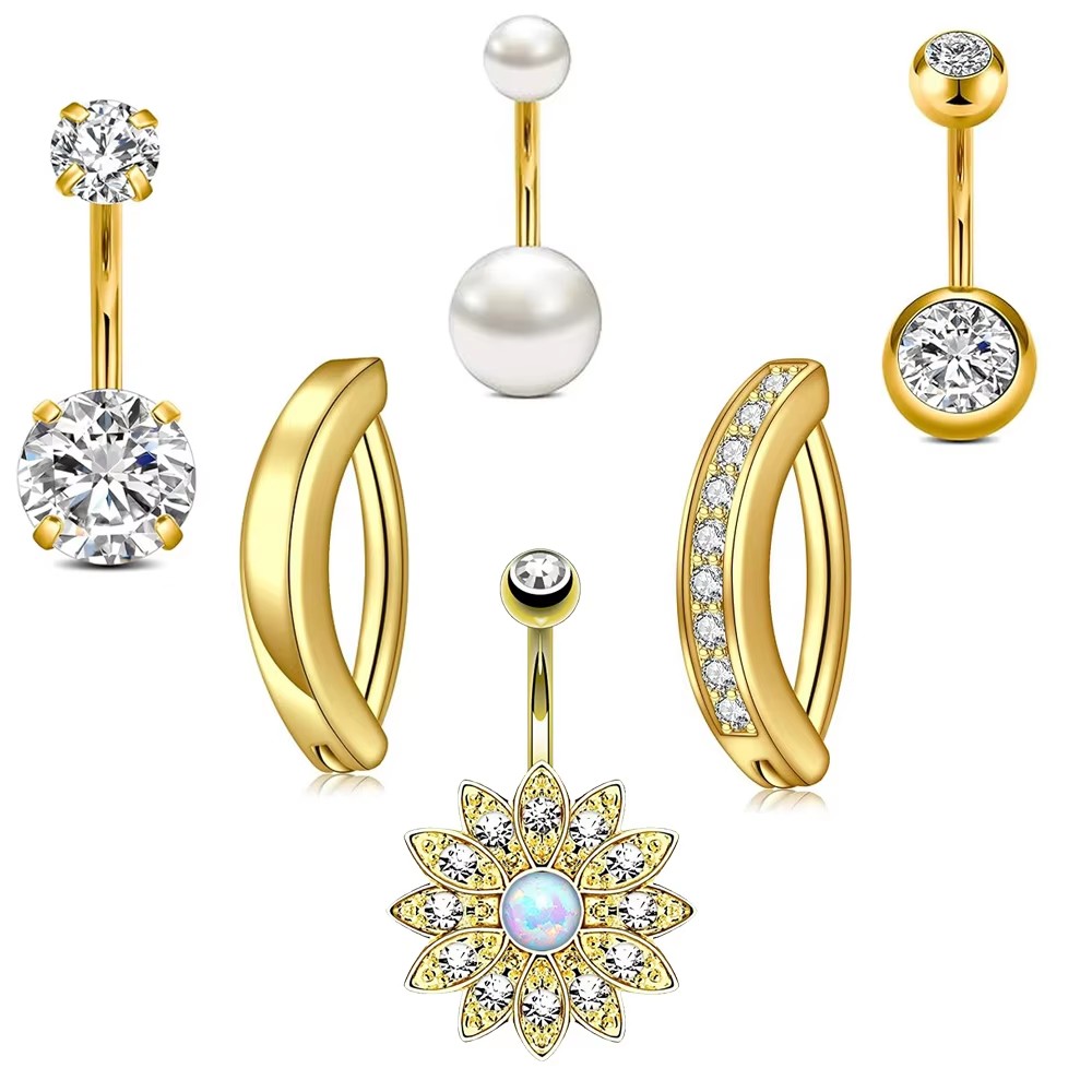 6pcs/lot Set Cincin Pusar Pals - Curved Spring Bar ulasan dan harga